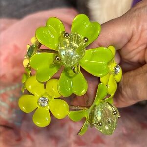 Lime Green Floral Bracelet